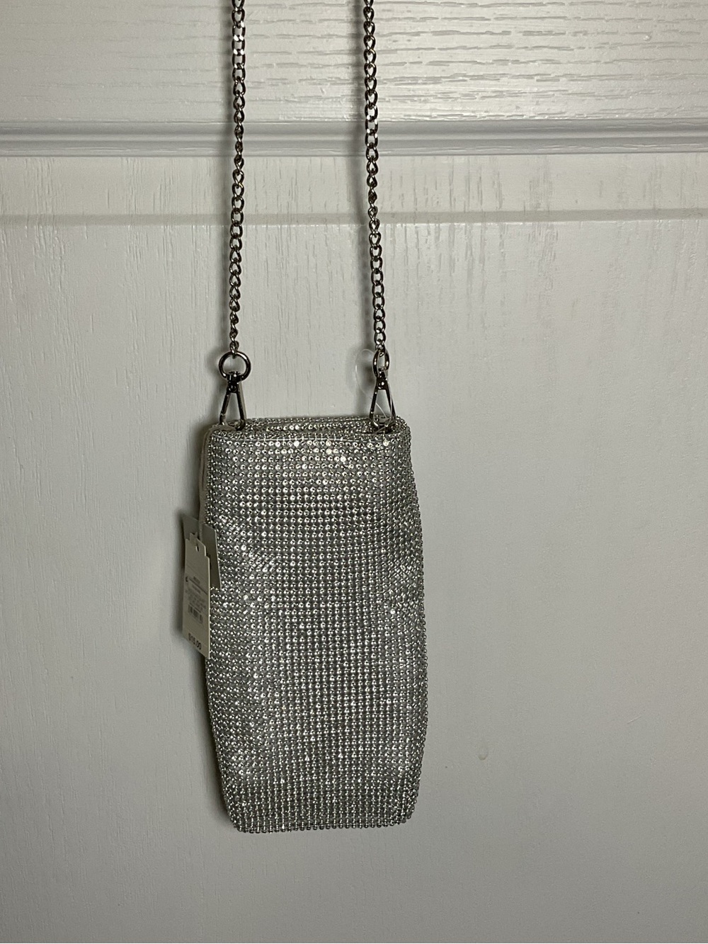 a new day Silver Rhinestone Mini Crossbody Bag with Chain